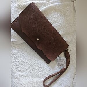 Free People Faux Leather Wristlet/Clutch